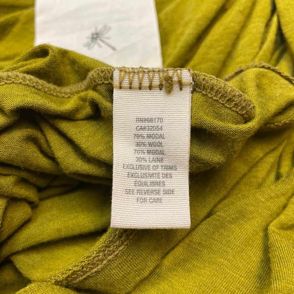 Odonate Epiprocta 3/4 Sleeve Avocado Green Top Size M - Picture 4 of 6